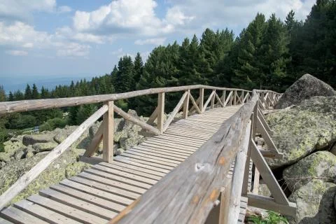Bridge in the mountain Stock Photos