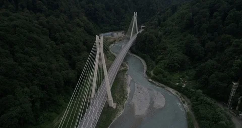 Bridge in mountains Stock Footage 92094323