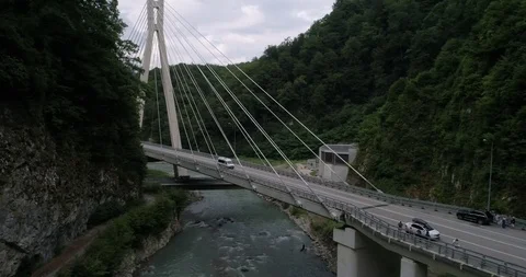 Bridge in mountains Stock Footage 92519715