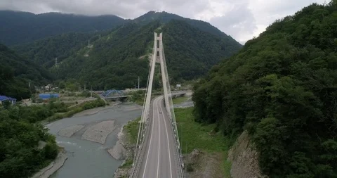 Bridge in mountains Stock Footage 92519763