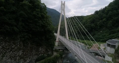 Bridge in mountains Stock Footage 92519784