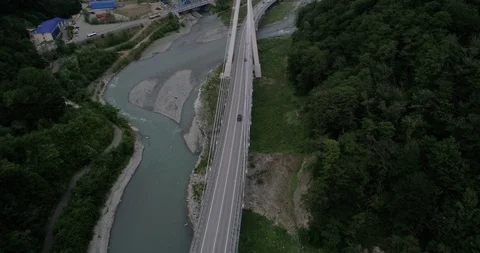 Bridge in mountains Stock Footage 92519832