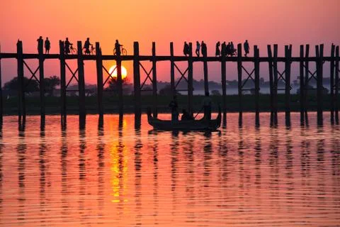 Bridge in myanmar Stock Photos