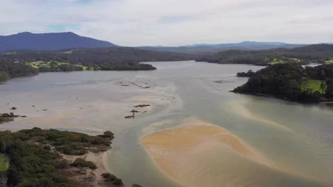Bridge in Narooma town of South Coast in Australia – pacific ocean fly as 4k. Stock Footage 186959285