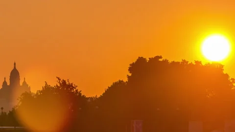 Bridge near Eiffel tower and the Seine river timelapse, Paris, France. Stock Footage 241326039