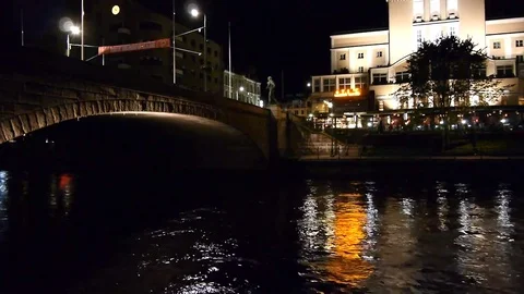 By the bridge at night Video stock 69858326