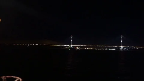 The bridge in the night Vídeo Stock 77610213