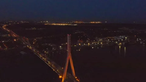 Bridge at night Stock Footage 145648872