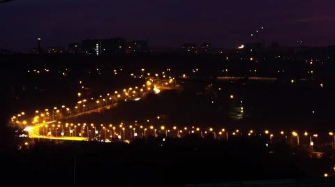 Bridge night highway lights Video stock 54152258