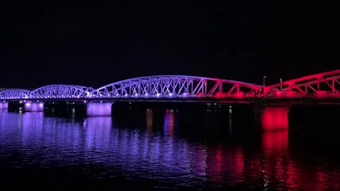 Bridge by night in Hue Stock Footage 345168656