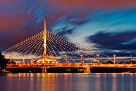Bridge at night Stock Photos