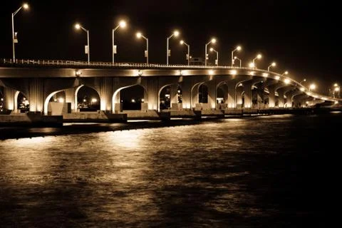 Bridge at night Foto stock