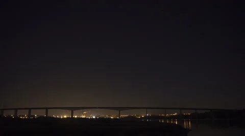 Bridge &amp; Night Sky 4K 스톡 동영상 47607286