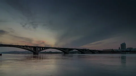 Bridge night time long exposure 库存影片 98643785