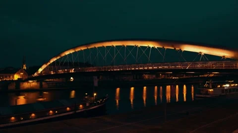 Bridge at night | Timelapse (colored) Stockbeeldmateriaal 40724390