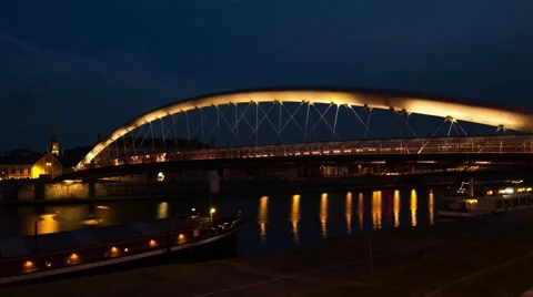 Bridge at night | Timelapse Stock Footage