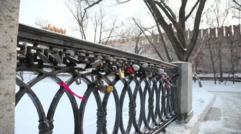 Bridge on Novodevichy Convent  pond Stock Footage 10793074