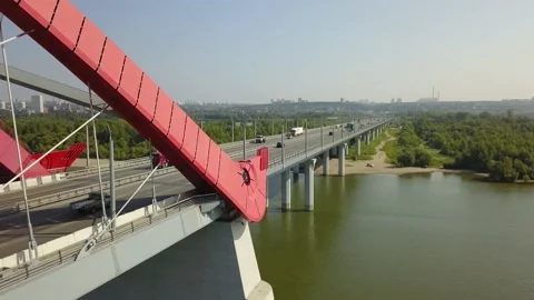 Bridge of Novosibirsk Stock Footage 138755578