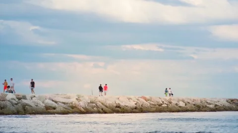 Bridge Ocean waves tourism Stock-Footage 274414830