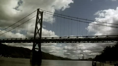 Bridge Ohio River Timelapse Stock Footage 8924089