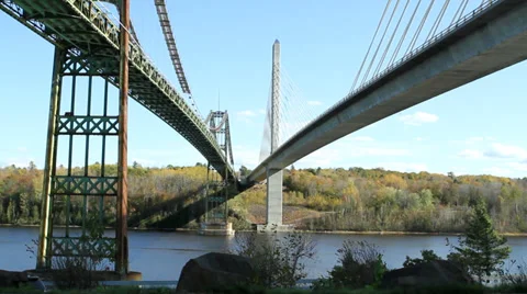 Bridge, old &amp; new Stock Footage 28503240