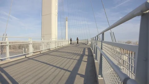 A bridge in Omaha, Nebraska 스톡 동영상 84075619