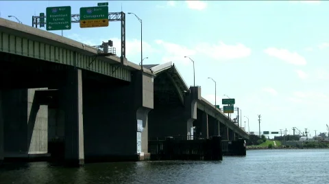 Bridge opening Chesapeake Stock Footage 500907