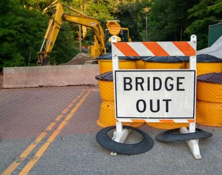 Bridge Out Construction Site Stock Photos