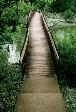 Bridge out of the woods Stock Photos