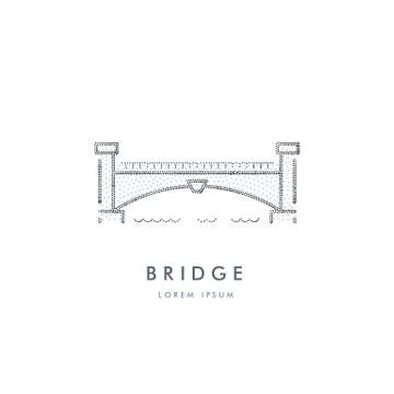 Bridge outline logo vector Stock Illustration