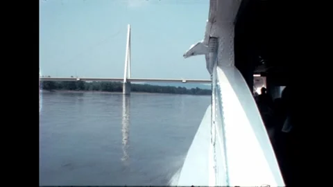A bridge outside and a silhouette inside a ship Stock Footage 267970992