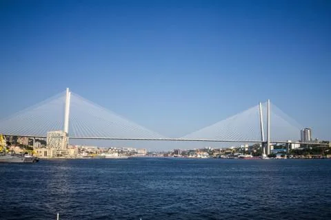 Bridge over the bay. Stock Photos