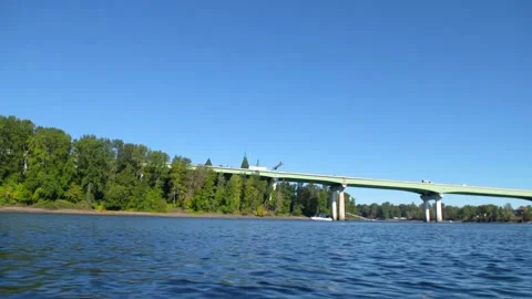 A bridge over a body of water Stock Footage 156015372