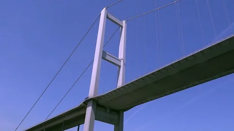 Bridge over the Bosphorus, bottom view, Istanbul, Turkey Stock Footage 75170959