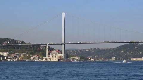 Bridge over the Bosphorus, Turkey, Istanbul Stock-Footage 80392777