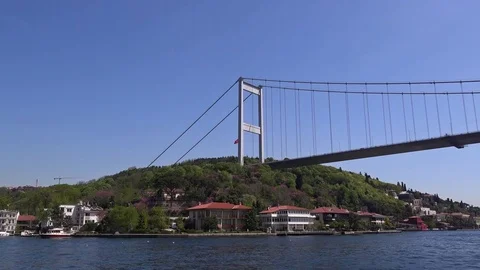 Bridge over the Bosphorus, Turkey, Istanbul Stock Footage 80395225