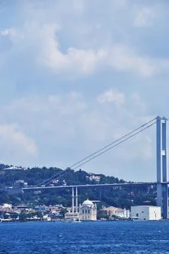 Bridge over the Bosphorus. View of the bridge, Stock Photos