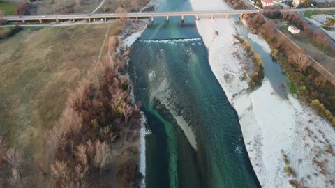 Bridge over Brenta river vertical 스톡 동영상 150000423