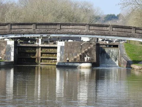 Bridge over the canal Stock Photos