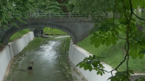 Bridge over Channeled River Видео 108970876