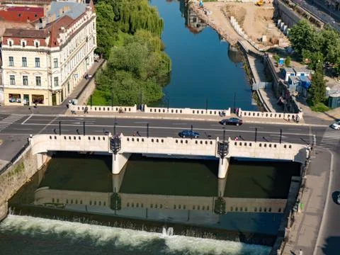 Bridge over Crisul Repede river in Oradea city Stock Photos