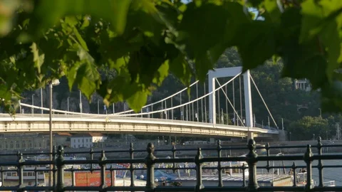 Bridge over Danube in Budapest Stock Footage 92742675