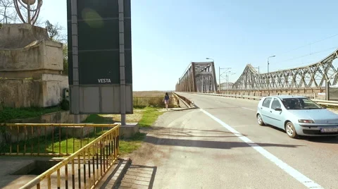 Bridge over Danube Stock Footage 62016829