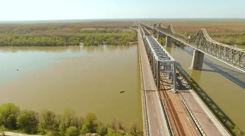 Bridge over Danube Stock Footage 62017153