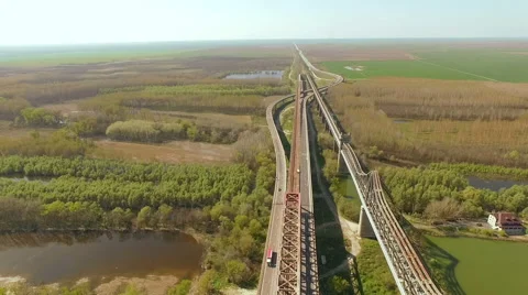 Bridge over Danube Stock Footage 62017178