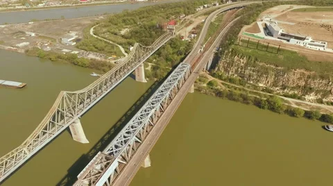 Bridge over Danube Stock Footage 62017286