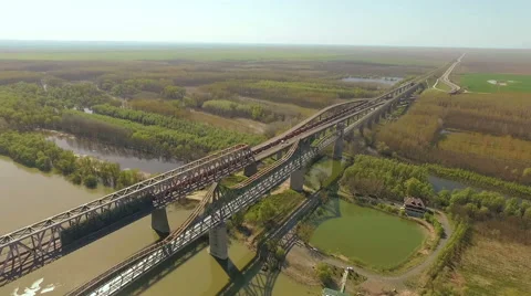 Bridge over Danube Stock Footage 62017306