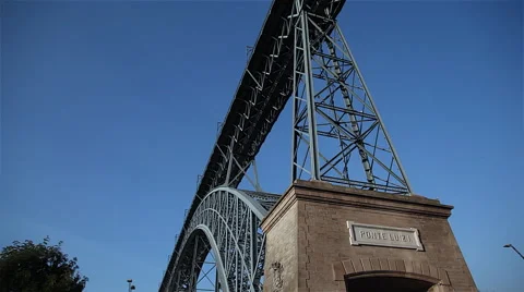 Bridge Over Douro River - Oporto City Stock Footage 62376368