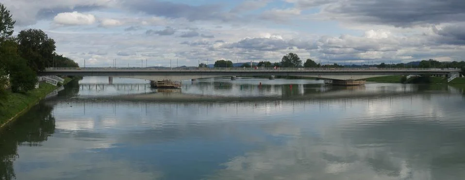 Bridge over the Drava River Stock Photos