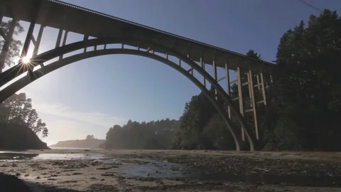 Bridge Over Dry Riverbed Stock Footage 71124000